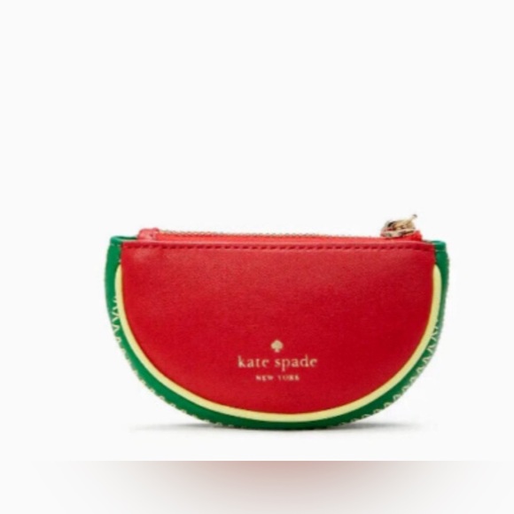 New Kate Spade Watermelon Coin Purse Keychain FOB Bag Leather Charm KB599 - Picture 2 of 5